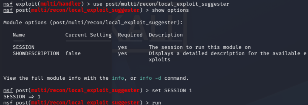 Configuración de local_exploit_suggester